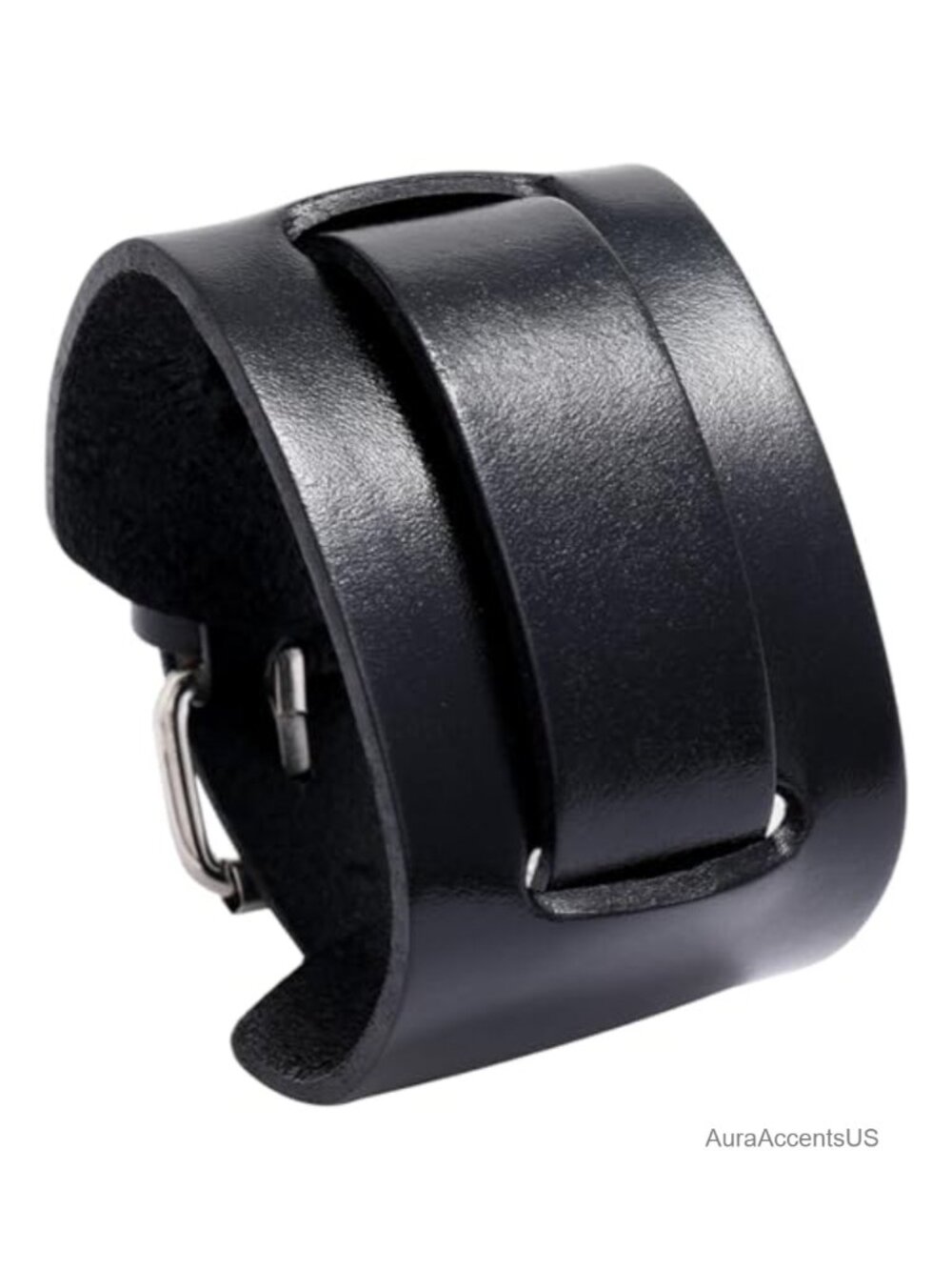 Genuine Leather Cuff Bracelet Adjustable Punk Wristband Unisex
